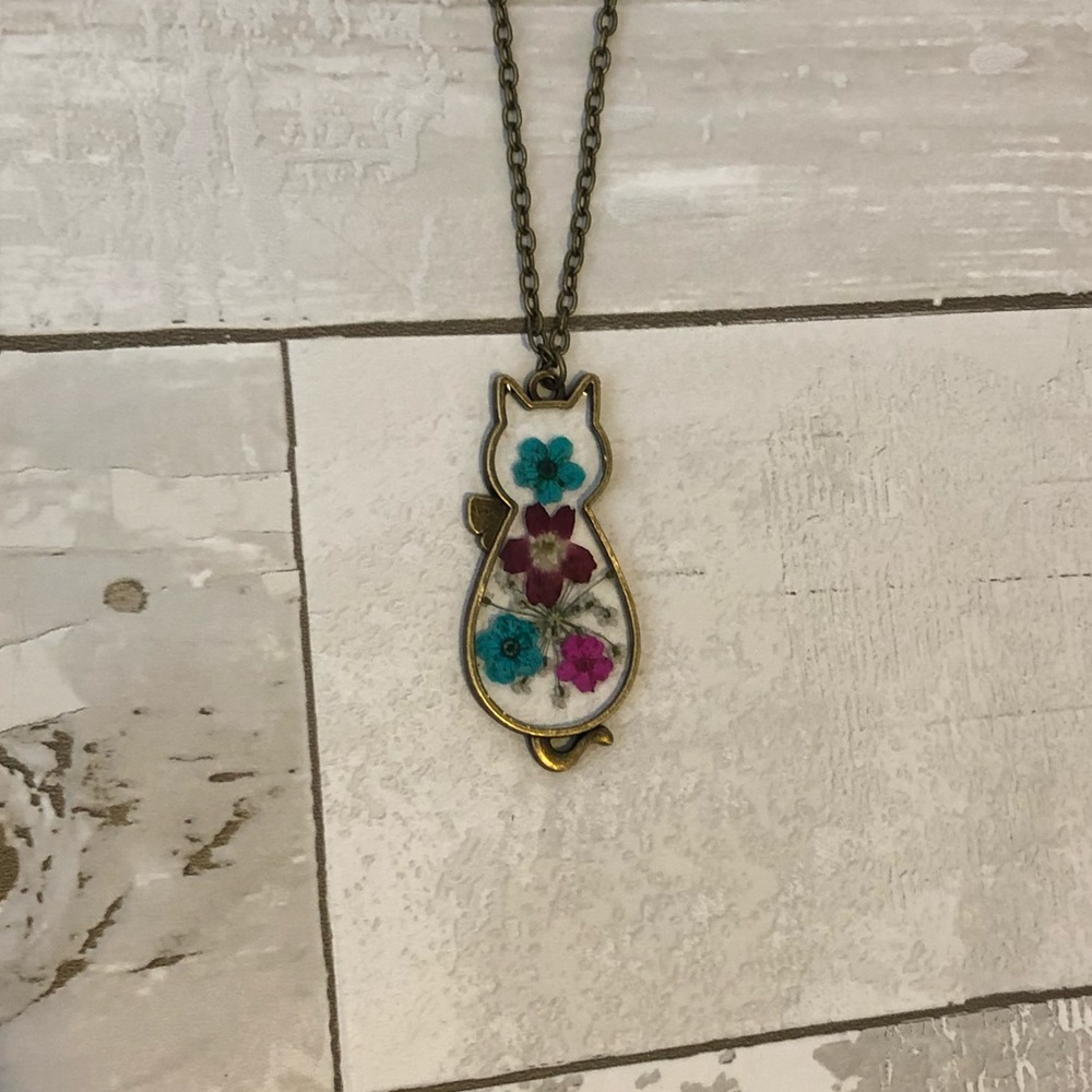 Floral Cat Necklace